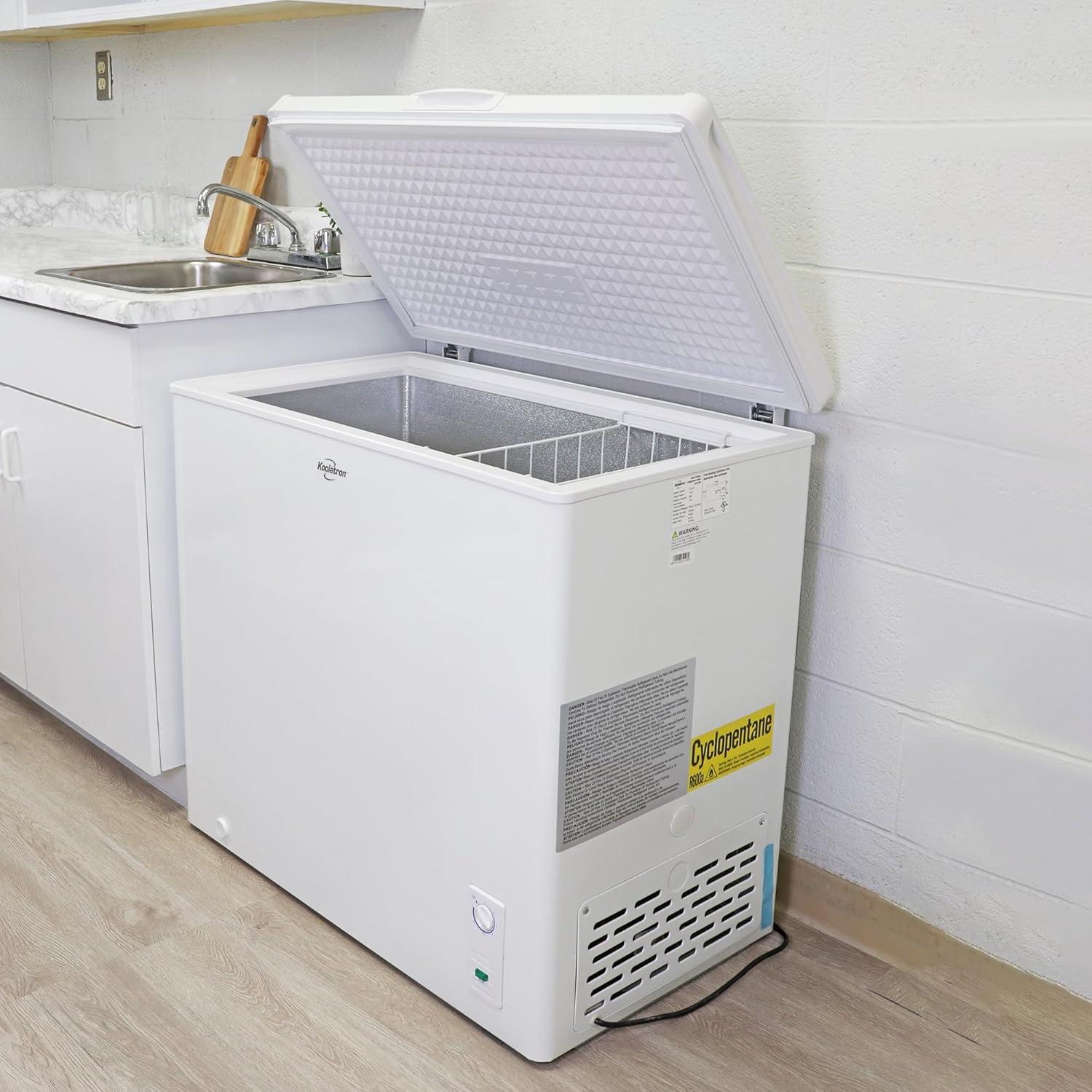 imageKoolatron Deep Freezer  Chest Freezer 1 Wire Basket Garage Ready Meat Storage Front Drain Congelador For Home Apartment Basement Dorm Cottage Manual Defrost Stand Up 50 Cubic Feet White