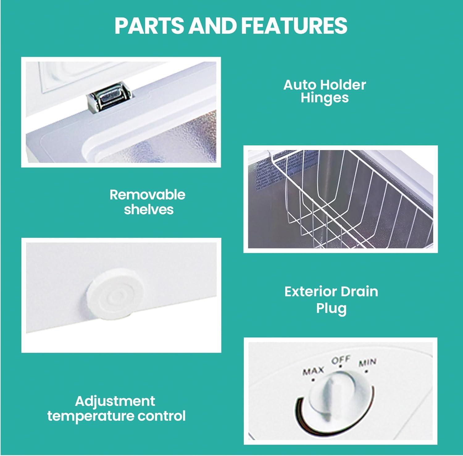 imageKoolatron Deep Freezer  Chest Freezer 1 Wire Basket Garage Ready Meat Storage Front Drain Congelador For Home Apartment Basement Dorm Cottage Manual Defrost Stand Up 50 Cubic Feet White