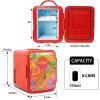 imageCoca Cola Mini Fridge  Refrigerator for Bedroom Office Portable Table Top Beverage Cooler 12V 110V Refrigerador For Drinks Soda Wine Use In Car Dorm Outdoor Patio 6 Can