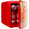 imageCoca Cola Mini Fridge  Refrigerator for Bedroom Office Portable Table Top Beverage Cooler 12V 110V Refrigerador For Drinks Soda Wine Use In Car Dorm Outdoor Patio 6 Can