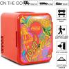 imageCoca Cola Mini Fridge  Refrigerator for Bedroom Office Portable Table Top Beverage Cooler 12V 110V Refrigerador For Drinks Soda Wine Use In Car Dorm Outdoor Patio 6 Can