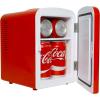 imageCoca Cola Mini Fridge for Bedroom Skincare Cosmatic Office 4L Small Refrigerator 6 Can Mini Dorm Fridge Portable Cooler 12V DC 110V AC Personal Travel Snacks Drinks Red