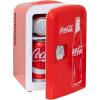 imageCoca Cola Mini Fridge for Bedroom Skincare Cosmatic Office 4L Small Refrigerator 6 Can Mini Dorm Fridge Portable Cooler 12V DC 110V AC Personal Travel Snacks Drinks Red
