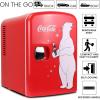 imageCoca Cola Polar Mini Fridge  Refrigerator for Bedroom Office Portable Table Top Beverage Cooler 12V 110V Refrigerador For Drinks Soda Wine Use In Car Dorm Patio 6 Can