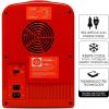 imageCocaCola Classic Coke Bottle 4L Mini Fridge w 12V DC and 110V AC Cords 6 Can Portable Cooler Personal Travel Refrigerator for Snacks Lunch Drinks Cosmetics Desk Home Office Dorm Red