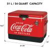 imageCocaCola Ice Chest Cooler  Portable Ice Bucket with Bottle Opener Vintage Style Insulated for Camping RV Beach BBQs Picnic Tailgating Fishing Stainless Steel 85 Can Ice Box 51L 54 qt