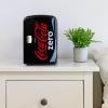 imageCoke Zero Mini Fridge  6 Can Refrigerator for Bedroom Office Portable Table Top Beverage Cooler 12V 110V Refrigerador For Drinks Soda Wine Use In Car Dorm Outdoor Patio