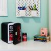 imageCoke Zero Mini Fridge  Refrigerator for Bedroom Office Portable Table Top Beverage Cooler 12V 110V Refrigerador For Drinks Soda Wine Use In Car Dorm Outdoor Patio 6 Can