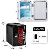imageCoke Zero Mini Fridge  Refrigerator for Bedroom Office Portable Table Top Beverage Cooler 12V 110V Refrigerador For Drinks Soda Wine Use In Car Dorm Outdoor Patio 6 Can