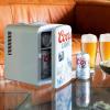 imageCoors Light 4L Portable Mini Fridge with 12V DC and 110V AC Cords 6 Can Personal Cooler for Beer Snacks Lunch Drinks Desk Accessory for Home Office Bar Dorm Travel Gray