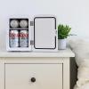 imageCoors Light 4L Portable Mini Fridge with 12V DC and 110V AC Cords 6 Can Personal Cooler for Beer Snacks Lunch Drinks Desk Accessory for Home Office Bar Dorm Travel Gray