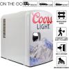 imageCoors Light 4L Portable Mini Fridge with 12V DC and 110V AC Cords 6 Can Personal Cooler for Beer Snacks Lunch Drinks Desk Accessory for Home Office Bar Dorm Travel Gray