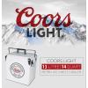 imageCoors Light Ice Chest Cooler  Portable Ice Bucket with Bottle Opener Vintage Style Insulated for Camping Beach Picnic RV BBQs Tailgating Fishing SteelBelted 18 Can Ice Box 13L 14 qt
