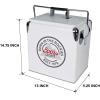 imageCoors Light Ice Chest Cooler  Portable Ice Bucket with Bottle Opener Vintage Style Insulated for Camping Beach Picnic RV BBQs Tailgating Fishing SteelBelted 18 Can Ice Box 13L 14 qt