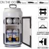 imageCorona 8 Can Portable Mini Fridge w 12V DC and 110V AC Cords 54L 57 qt Beer Can Shaped Personal Cooler White Travel Fridge for Beer Snacks Lunch Drinks Home Office Bar Dorm RV