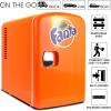 imageFanta Mini Fridge  6 Can Refrigerator for Bedroom Office Portable Table Top Beverage Cooler 12V 110V Refrigerador For Drinks Soda Wines Use In Car Dorm Outdoor PatioFanta