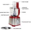 imageKenmore 11 Cup Food Processor  Vegetable ampamp Fruit Salad Cutter Multifunctional 500 W Chopper Slicer Mincer Puree Grater Blades Shredder Compact Stainless Steel Kitchen Appliances BlackRed