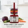 imageKenmore 11 Cup Food Processor  Vegetable ampamp Fruit Salad Cutter Multifunctional 500 W Chopper Slicer Mincer Puree Grater Blades Shredder Compact Stainless Steel Kitchen Appliances BlackRed