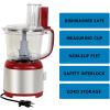 imageKenmore 11 Cup Food Processor  Vegetable ampamp Fruit Salad Cutter Multifunctional 500 W Chopper Slicer Mincer Puree Grater Blades Shredder Compact Stainless Steel Kitchen Appliances BlackRed