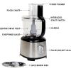 imageKenmore 11 Cup Food Processor  Vegetable ampamp Fruit Salad Cutter Multifunctional 500 W Chopper Slicer Mincer Puree Grater Blades Shredder Compact Stainless Steel Kitchen Appliances BlackBlack