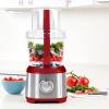 imageKenmore 11 Cup Food Processor  Vegetable ampamp Fruit Salad Cutter Multifunctional 500 W Chopper Slicer Mincer Puree Grater Blades Shredder Compact Stainless Steel Kitchen Appliances BlackRed