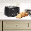 imageKenmore 4Slice Toaster with Dual Controls Matte Black and Grey Wide Slots SelfAdjusting Bread Guides Adjustable Browning 6 Shade Settings Toast Bagels Waffles English Muffins Small
