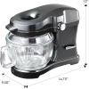 imageKenmore 500W Oviation Stand Mixer  10 Speed Mixing TiltHead 5QT Handheld Glass Bowl With Pouring Top Splash Guard Flat Beater Whisk Dough Hook Attachments Countertop Kitchen Appliance RedGrey