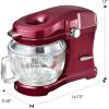 imageKenmore 500W Oviation Stand Mixer  10 Speed Mixing TiltHead 5QT Handheld Glass Bowl With Pouring Top Splash Guard Flat Beater Whisk Dough Hook Attachments Countertop Kitchen Appliance RedRed