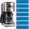 imageKenmore Drip Coffee Maker  12 Cup Programmable Cafe Machine With Glass Pot Regular ampamp Bold Brew Auto Shut Off Large Water Reservoir Reusable Filter Kitchen Appliances For Cafeteria BaristaBlack