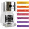 imageKenmore Drip Coffee Maker  12 Cup Programmable Cafe Machine With Glass Pot Regular ampamp Bold Brew Auto Shut Off Large Water Reservoir Reusable Filter Kitchen Appliances For Cafeteria BaristaWhite
