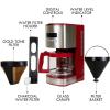 imageKenmore Drip Coffee Maker  12 Cup Programmable Cafe Machine With Glass Pot Regular ampamp Bold Brew Auto Shut Off Large Water Reservoir Reusable Filter Kitchen Appliances For Cafeteria BaristaRed