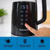 imageKenmore Electric Kettle  Cordless Digital Calentador De Agua Stainless Steel Instant Tea Pot Preset Temperature Control Automatic ShutOff Rapid Boil Hot Water Boiling Heater 17 Liter SilverBlack