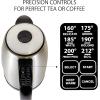 imageKenmore Electric Kettle  Cordless Digital Calentador De Agua Stainless Steel Instant Tea Pot Preset Temperature Control Automatic ShutOff Rapid Boil Hot Water Boiling Heater 17 Liter SilverSilver