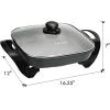 imageKenmore Electric Skillet NonStick Glass Lid Adjustable Temp Control 12x12quot Dishwasher Safe Rapid Heat CoolTouch Handles Large Capacity MultiFunctional Easy Clean