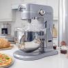 imageKenmore Elite HeavyDuty 6 Qt BowlLift Stand Mixer 600 Watts with Flat Beater Wire Whisk Dough Hook Stainless Steel Bowls LED Light Digital Countdown Timer Metallic Grey