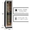 imageKenmore Elite Wine Fridge  Wine Cooler 111 Bottle Dual Zone Compressor Wine Cabinet for Champagne Red ampamp White Wine Builtin ampamp Freestanding Cellar For Bar Home Kitchen Double Paned Glass Door