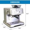 imageKenmore Espresso Machine  Automatic Coffee Maker With Manual Tamper Auto Cleaning Milk Steamer ampamp Frother Bean Grinder Make Professional Barista Style Cappuccino Caf Latte Stainless SteelManualTamping