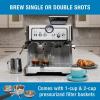 imageKenmore Espresso Machine  Automatic Coffee Maker With Manual Tamper Auto Cleaning Milk Steamer ampamp Frother Bean Grinder Make Professional Barista Style Cappuccino Caf Latte Stainless SteelManualTamping