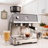 imageKenmore Espresso Machine  Automatic Coffee Maker With Manual Tamper Auto Cleaning Milk Steamer ampamp Frother Bean Grinder Make Professional Barista Style Cappuccino Caf Latte Stainless SteelAutoTamping