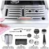 imageKenmore Espresso Machine  Automatic Coffee Maker With Manual Tamper Auto Cleaning Milk Steamer ampamp Frother Bean Grinder Make Professional Barista Style Cappuccino Caf Latte Stainless SteelAutoTamping