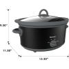 imageKenmore Slow Cooker  5 Lb Chicken 3 Lb Roast Mini Crock Pot With Glass Lid Stainless Steel Electric Cookers Warm Rice ampamp Sous Vide Stew Soup Lunch Dishwaher Safe NonStick Ceramic Insert 5 QuartBlack and Gray 5QT