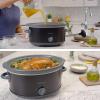 imageKenmore Slow Cooker  5 Lb Chicken 3 Lb Roast Mini Crock Pot With Glass Lid Stainless Steel Electric Cookers Warm Rice ampamp Sous Vide Stew Soup Lunch Dishwaher Safe NonStick Ceramic Insert 5 QuartBlack and Gray 5QT
