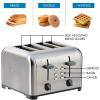 imageKenmore Toaster 4 Slice  Extra Wide Slot Countertop Kitchen Appliance Defrost Function GrillePain 9 Shade Settings Compact Design Easy Clean Crumb Tray Bread Bagel Stainless SteelStainless Steel
