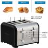 imageKenmore Toaster 4 Slice  Extra Wide Slot Countertop Kitchen Appliance Defrost Function GrillePain 9 Shade Settings Compact Design Easy Clean Crumb Tray Bread Bagel Stainless SteelBlack