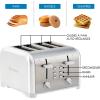 imageKenmore Toaster 4 Slice  Extra Wide Slot Countertop Kitchen Appliance Defrost Function GrillePain 9 Shade Settings Compact Design Easy Clean Crumb Tray Bread Bagel Stainless SteelWhite
