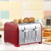 imageKenmore Toaster 4 Slice  Extra Wide Slot Countertop Kitchen Appliance Defrost Function GrillePain 9 Shade Settings Compact Design Easy Clean Crumb Tray Bread Bagel Stainless SteelRed
