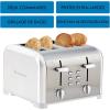 imageKenmore Toaster 4 Slice  Extra Wide Slot Countertop Kitchen Appliance Defrost Function GrillePain 9 Shade Settings Compact Design Easy Clean Crumb Tray Bread Bagel Stainless SteelWhite