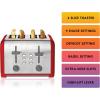 imageKenmore Toaster 4 Slice  Extra Wide Slot Countertop Kitchen Appliance Defrost Function GrillePain 9 Shade Settings Compact Design Easy Clean Crumb Tray Bread Bagel Stainless SteelRed