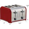 imageKenmore Toaster 4 Slice  Extra Wide Slot Countertop Kitchen Appliance Defrost Function GrillePain 9 Shade Settings Compact Design Easy Clean Crumb Tray Bread Bagel Stainless SteelRed