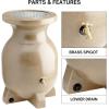 imageKoolScapes 55Gallon Rain Barrel  Outdoor Water Storage ampamp Rainwater Collection Recycled Plastic Brass Spigot StoneLook Design for Sustainable Garden ampamp Lawn Watering  Beige